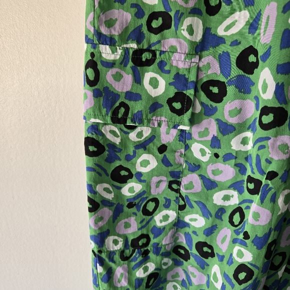 Diane Von Furstenberg x Target Nylon Green Utility Jazz Dot Cargo Pants Medium - Picture 9 of 15